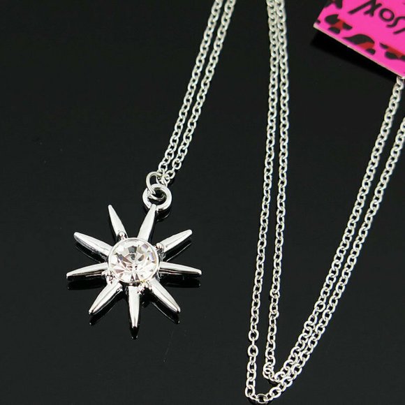 Betsey Johnson Jewelry - Betsey Johnson Necklace Rhinestone Sun Silver NEW